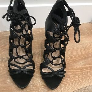 Zara black strapped heel size 9